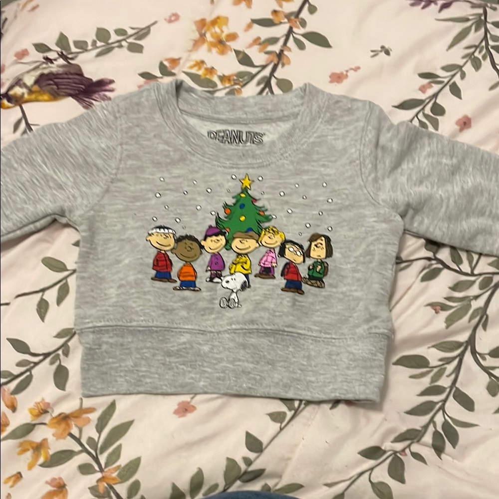 Peanuts Gray Hoodie Festive Cartoon Design